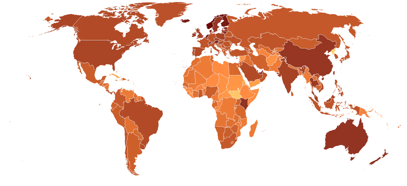 World map highlighting Triqai's global merchant database coverage across Europe, Americas, and Asia